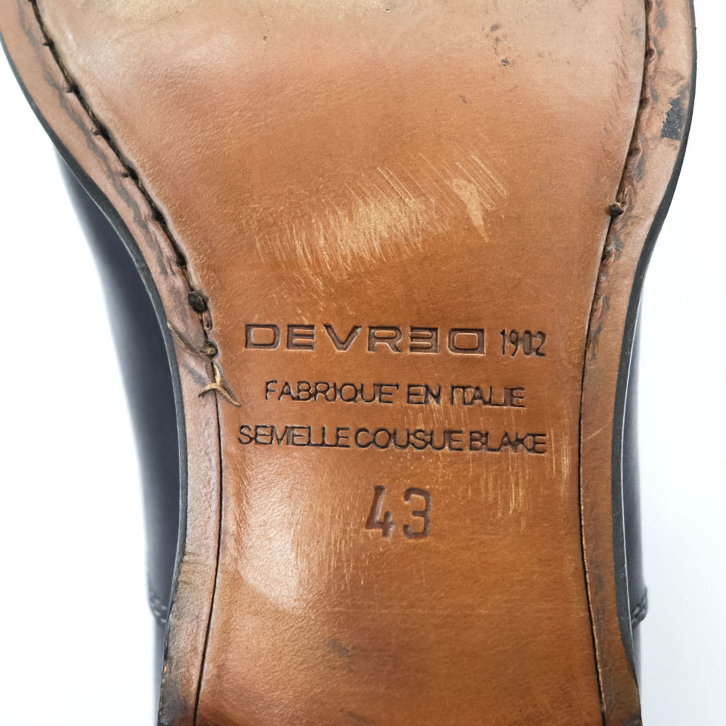 DEVRED イタリア製 ストレートチップ ドレスシューズ 革靴 27.5cm ネイビー レザー