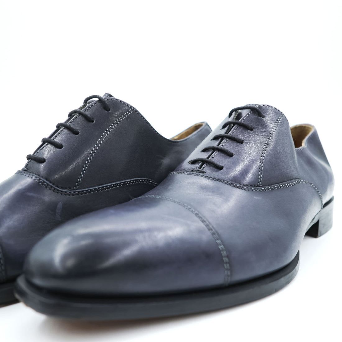 DEVRED イタリア製 ストレートチップ ドレスシューズ 革靴 27.5cm ネイビー レザー