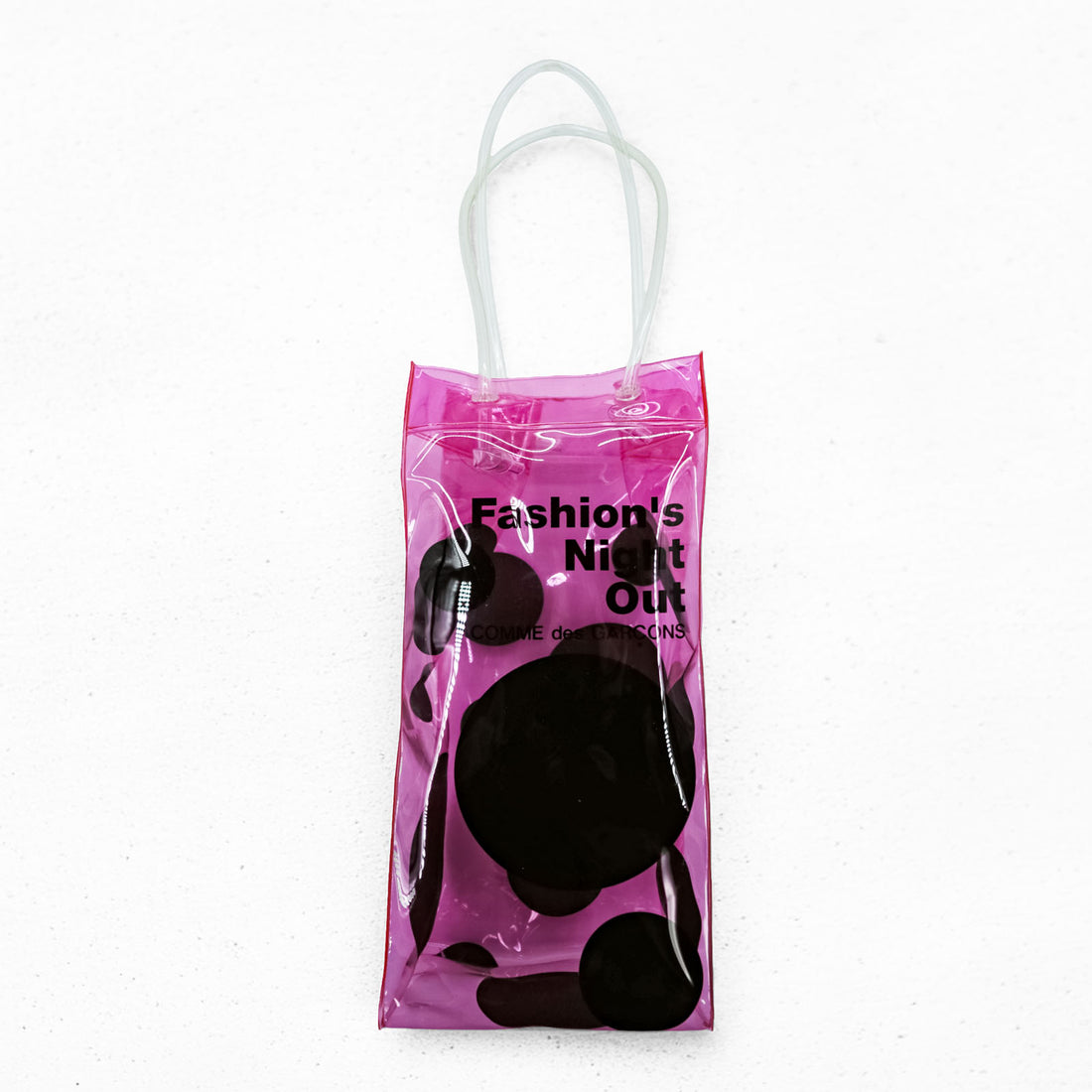 COMME des GARÇONS × VOGUE Clear Vinyl Mini Bag Pink Dot Drink Holder Wine Bag FASHION’S NIGHT OUT Novelty