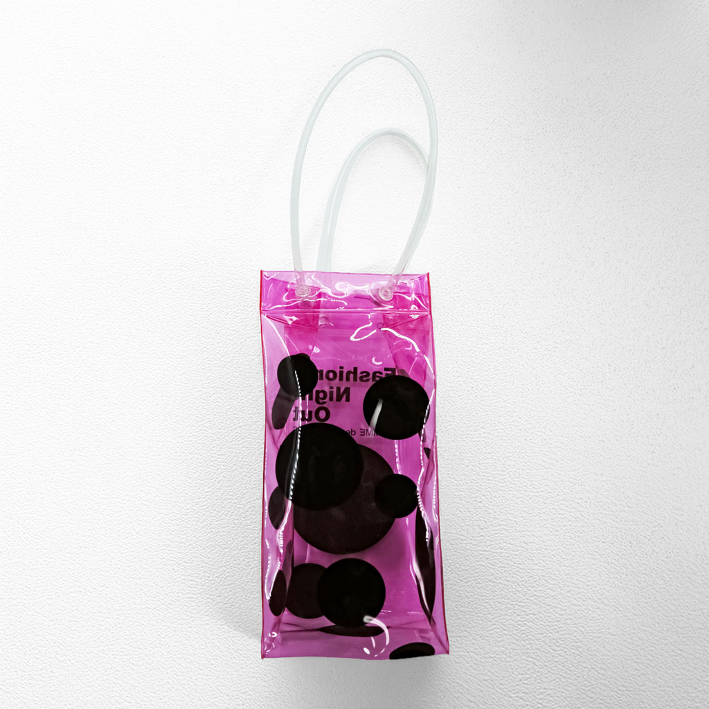 COMME des GARÇONS × VOGUE Clear Vinyl Mini Bag Pink Dot Drink Holder Wine Bag FASHION’S NIGHT OUT Novelty