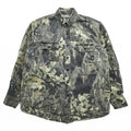 JERZEES 90s Vintage Tree Camo Button-Down Shirt L Khaki Outdoors