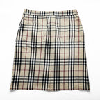 BURBERRY LONDON イタリア製 ノバチェック タイト スカート L ベージュ 膝丈 コットン ストレッチ