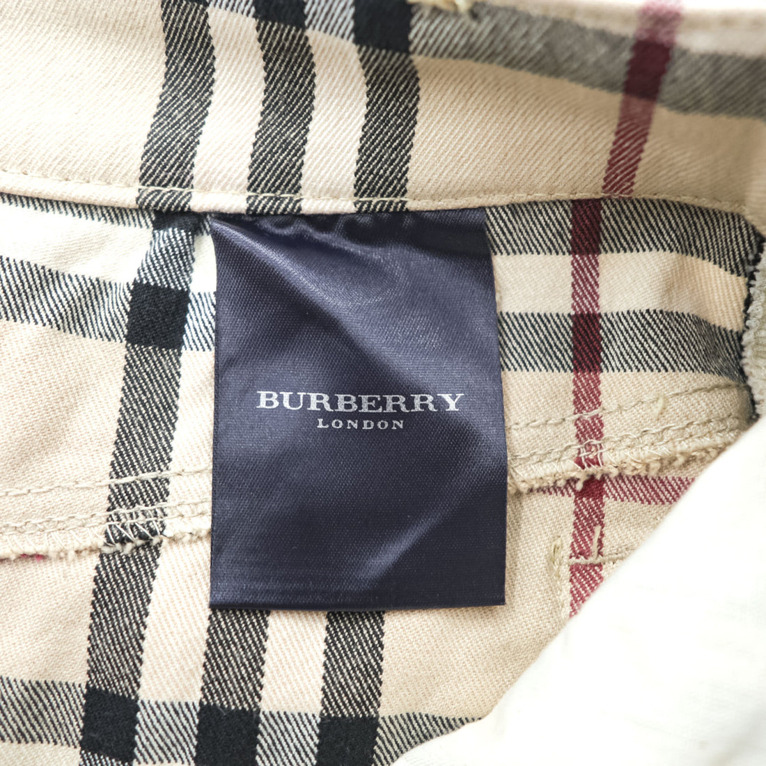 BURBERRY LONDON イタリア製 ノバチェック タイト スカート L ベージュ 膝丈 コットン ストレッチ