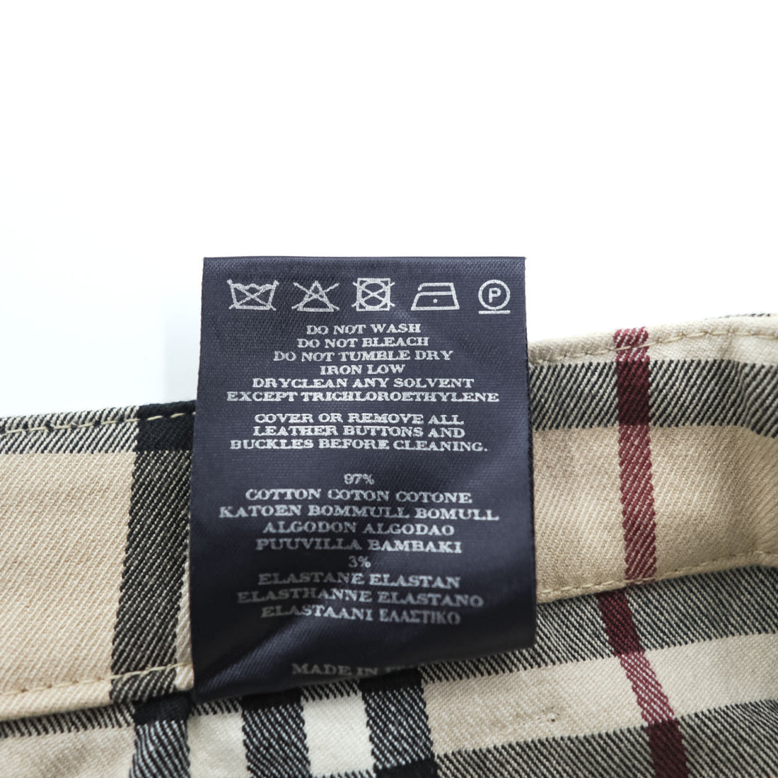 BURBERRY LONDON イタリア製 ノバチェック タイト スカート L ベージュ 膝丈 コットン ストレッチ