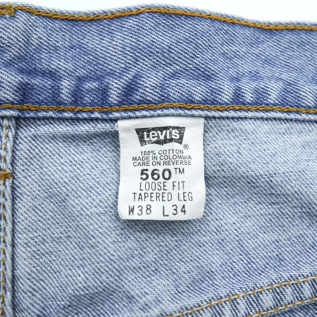 Levi Strauss 2000s Vintage 560 Baggy Loose Fit Tapered Denim Pants Jeans XL and up Blue Loose Fit Tapered Leg Columbia Made 00560-4834