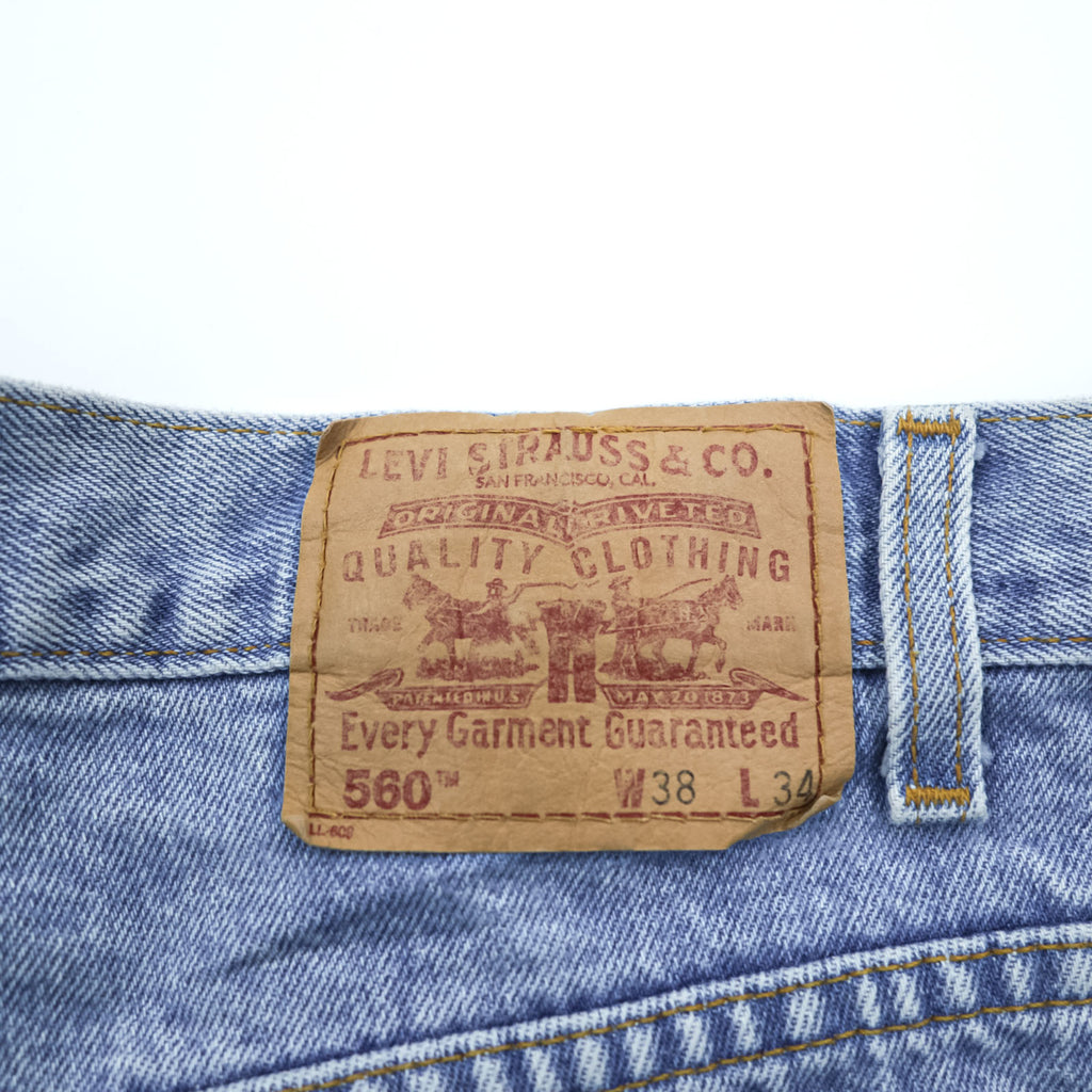 Levi Strauss 2000s Vintage 560 Baggy Loose Fit Tapered Denim Pants Jeans XL and up Blue Loose Fit Tapered Leg Columbia Made 00560-4834