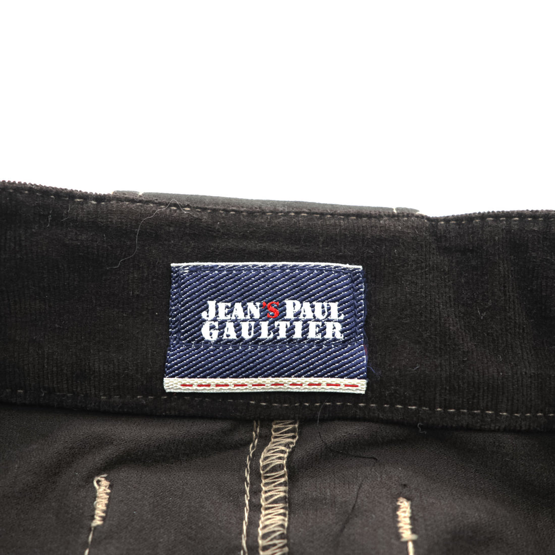 Jean Paul GAULTIER 90年代 ヴィンテージ タイト スカート L ストレッチ ベロア コーデュロイ 膝丈 ベルト付き