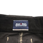 Jean Paul GAULTIER 90年代 ヴィンテージ タイト スカート L ストレッチ ベロア コーデュロイ 膝丈 ベルト付き