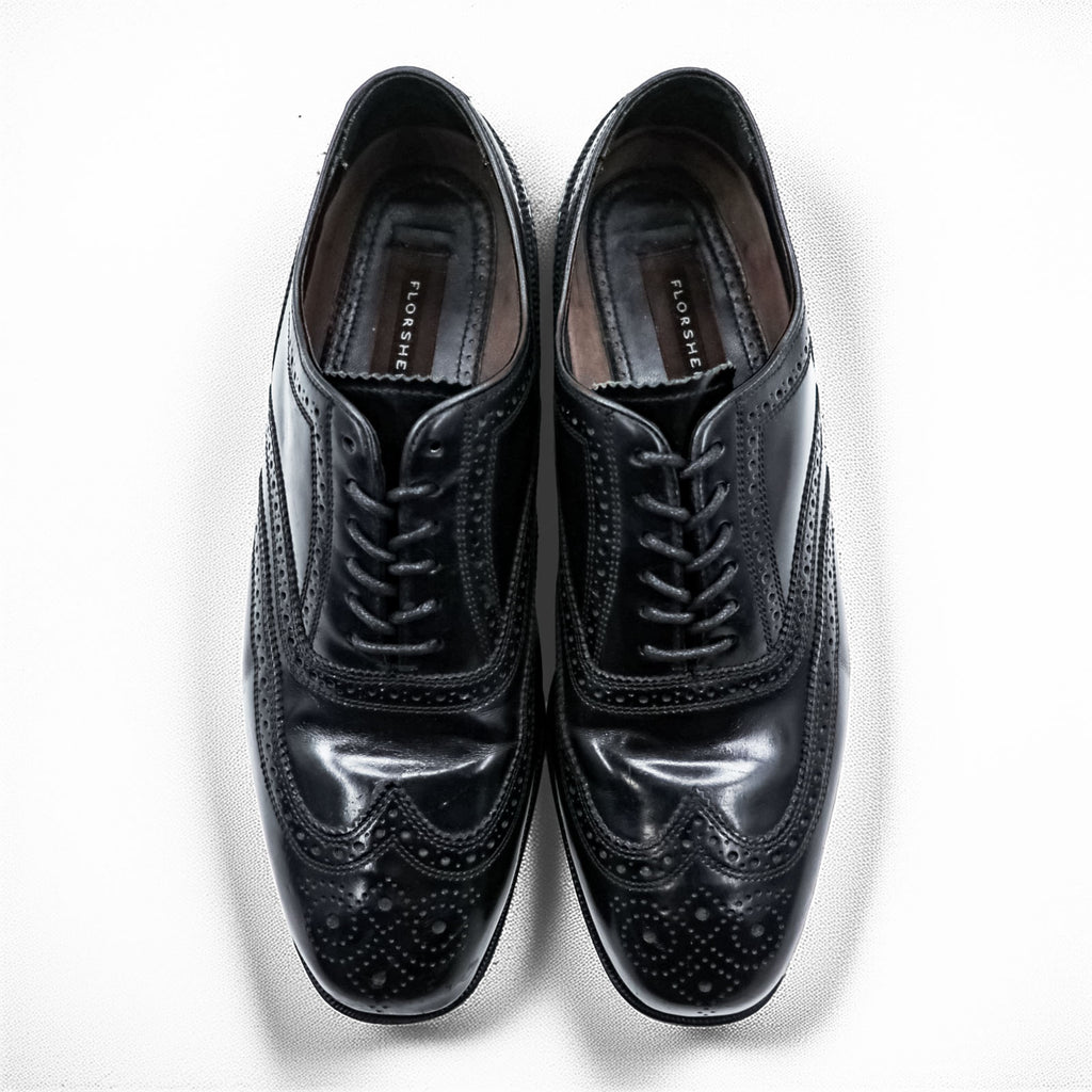 FLORSHEIM ウィングチップ メダリオン ドレスシューズ 革靴 28cm ブラック レザー 17066-01