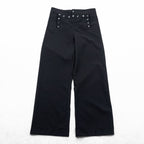 Vintage 1990s US Navy 13-Button Sailor Pants, Size L, Black. DSCP BY OMEGA APPAREL INC. 8405-01-076-6024