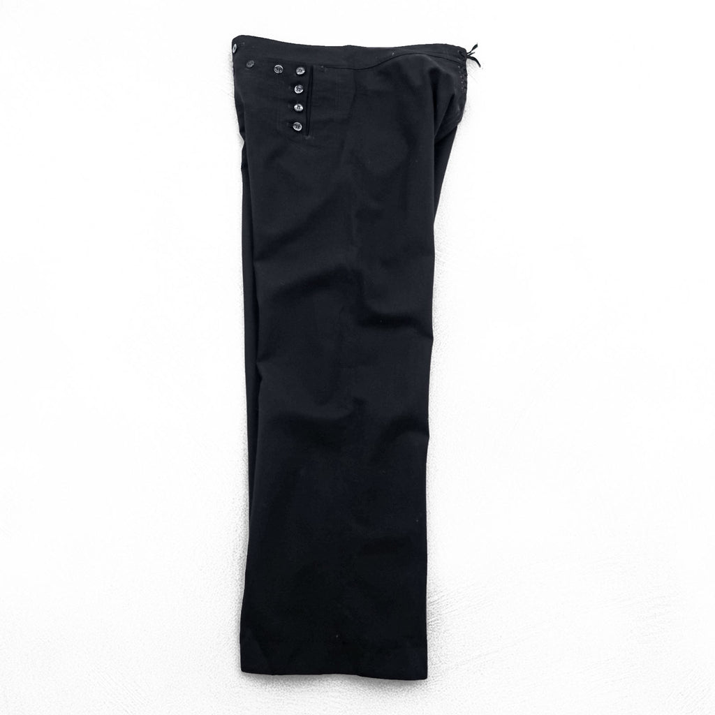 Vintage 1990s US Navy 13-Button Sailor Pants, Size L, Black. DSCP BY OMEGA APPAREL INC. 8405-01-076-6024