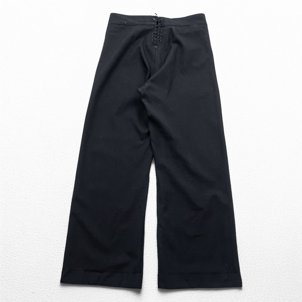 Vintage 1990s US Navy 13-Button Sailor Pants, Size L, Black. DSCP BY OMEGA APPAREL INC. 8405-01-076-6024