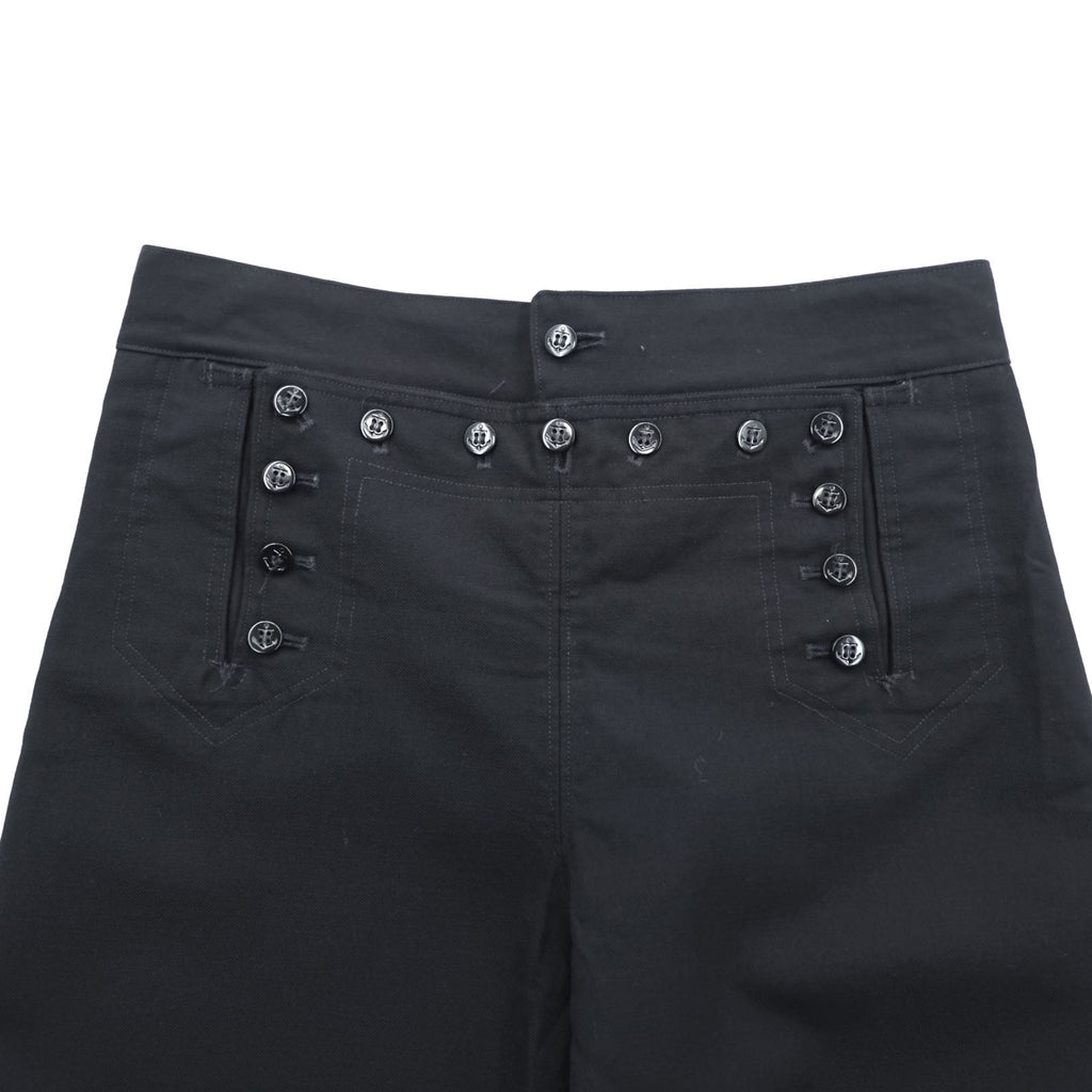 Vintage 1990s US Navy 13-Button Sailor Pants, Size L, Black. DSCP BY OMEGA APPAREL INC. 8405-01-076-6024