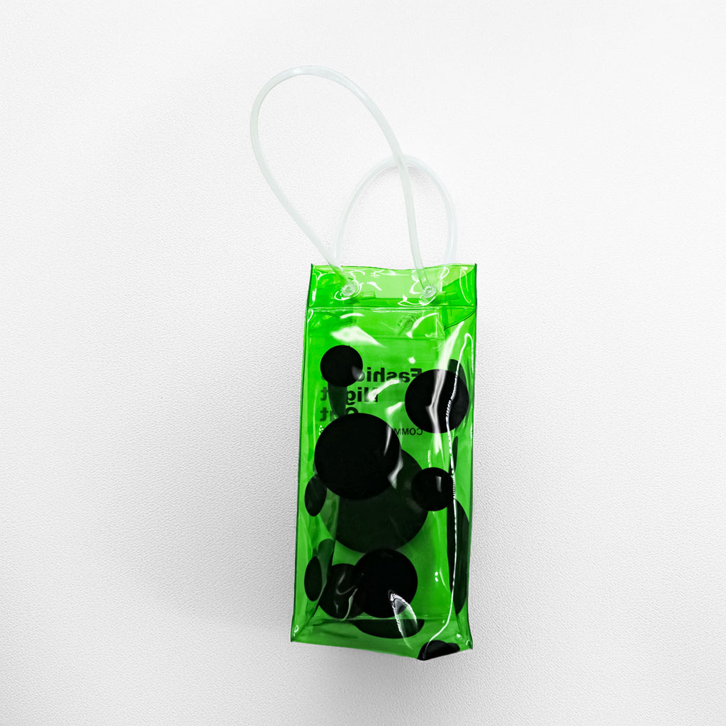 COMME des GARÇONS × VOGUE Clear Vinyl Mini Bag Green Dot Drink Holder Wine Bag FASHION’S NIGHT OUT Novelty