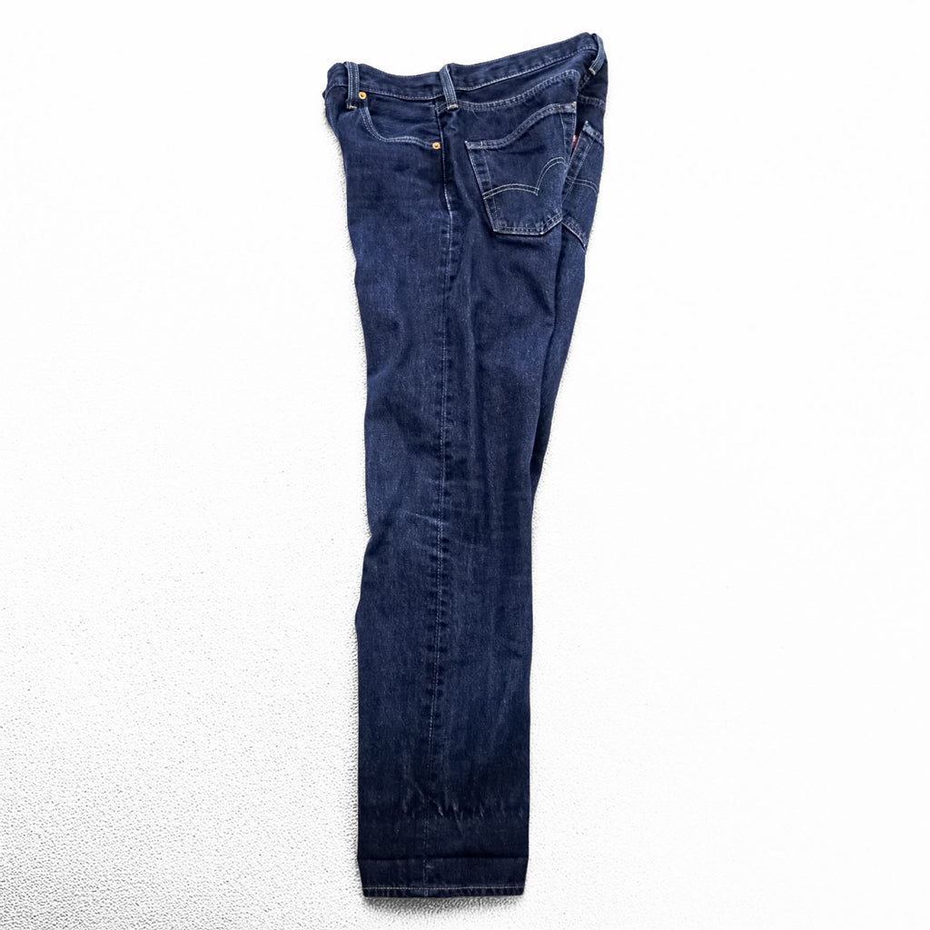 Levi Strauss 501 Big E Denim Pants Jeans M Indigo Blue Leather Patch Button Fly 00501-0101