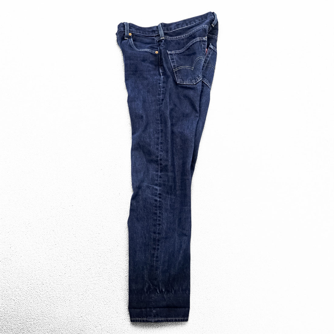 Levi Strauss 501 Big E Denim Pants Jeans M Indigo Blue Leather Patch Button Fly 00501-0101