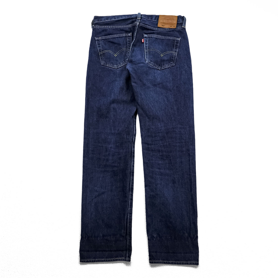 Levi Strauss 501 Big E Denim Pants Jeans M Indigo Blue Leather Patch Button Fly 00501-0101