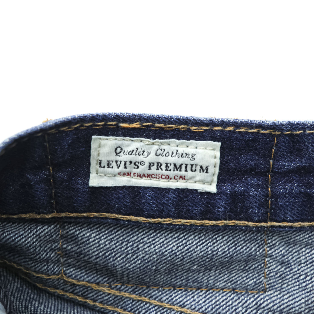 Levi Strauss 501 Big E Denim Pants Jeans M Indigo Blue Leather Patch Button Fly 00501-0101