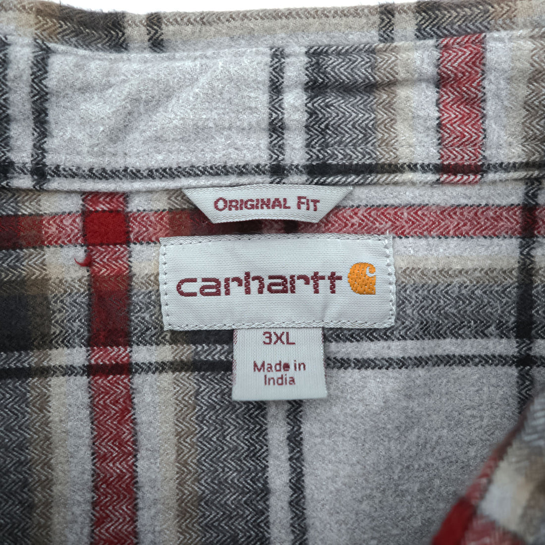 carhartt ヘビーウェイト チェック フランネルシャツ XL グレー レッド  Hubbard Plaid Shirt 102215 029 ビッグサイズ