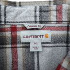 carhartt ヘビーウェイト チェック フランネルシャツ XL グレー レッド  Hubbard Plaid Shirt 102215 029 ビッグサイズ