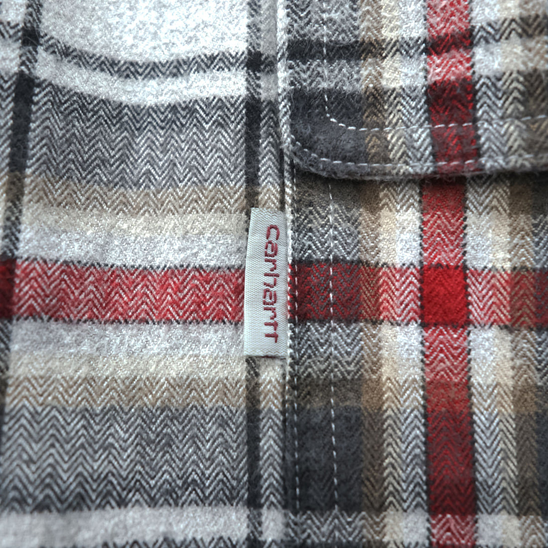 carhartt ヘビーウェイト チェック フランネルシャツ XL グレー レッド  Hubbard Plaid Shirt 102215 029 ビッグサイズ