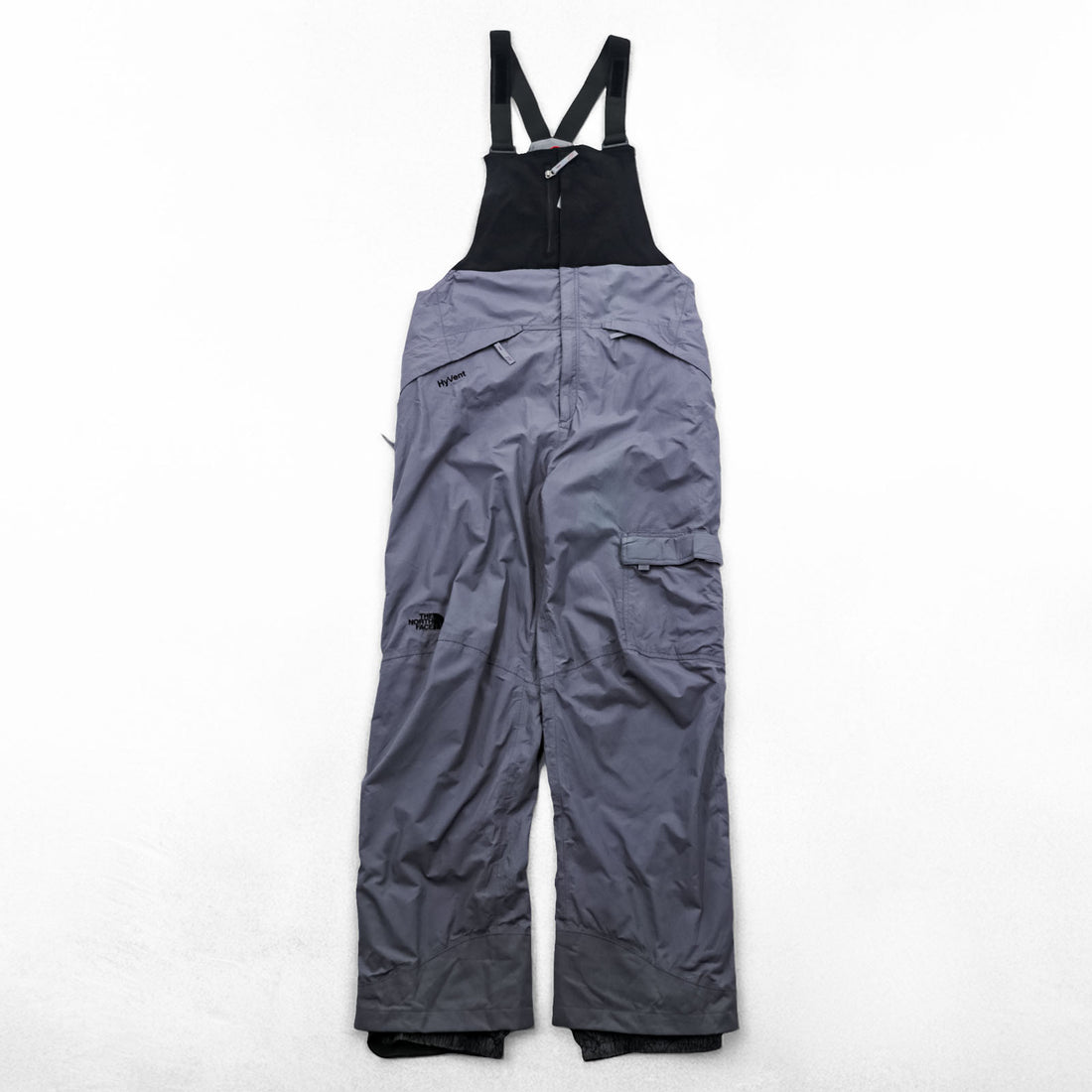 THE NORTH FACE スノービブパンツ 防水 HyVent オーバーオール M グレー スキー ボード ゲイター F03YO40