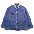 POLO COUNTRY RALPH LAUREN 80年代 USA製 ヴィンテージ デニム カバーオール ワークジャケット XL 4ポケット 襟コーデュロイ RRL チョアコート