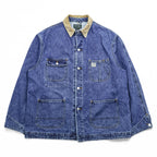 POLO COUNTRY RALPH LAUREN 80年代 USA製 ヴィンテージ デニム カバーオール ワークジャケット XL 4ポケット 襟コーデュロイ RRL チョアコート