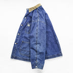 POLO COUNTRY RALPH LAUREN 80年代 USA製 ヴィンテージ デニム カバーオール ワークジャケット XL 4ポケット 襟コーデュロイ RRL チョアコート