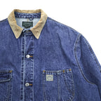 POLO COUNTRY RALPH LAUREN 80年代 USA製 ヴィンテージ デニム カバーオール ワークジャケット XL 4ポケット 襟コーデュロイ RRL チョアコート
