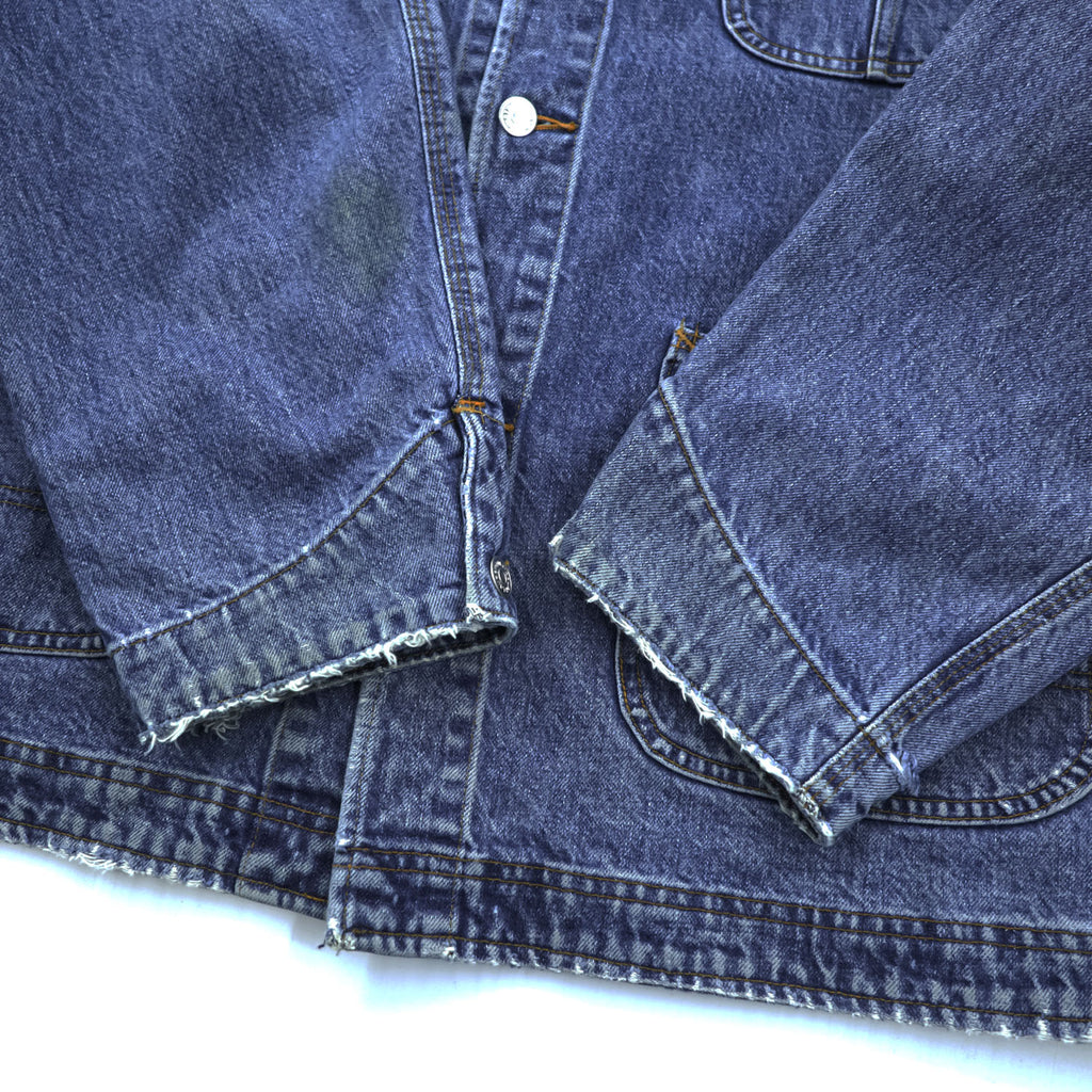 POLO COUNTRY RALPH LAUREN 80年代 USA製 ヴィンテージ デニム カバーオール ワークジャケット XL 4ポケット 襟コーデュロイ RRL チョアコート