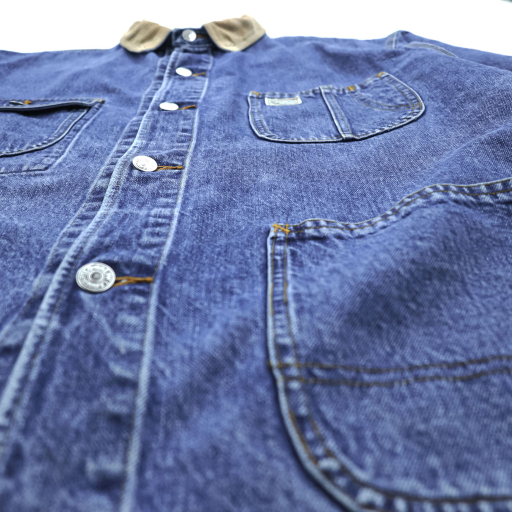 POLO COUNTRY RALPH LAUREN 80年代 USA製 ヴィンテージ デニム カバーオール ワークジャケット XL 4ポケット 襟コーデュロイ RRL チョアコート