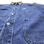 POLO COUNTRY RALPH LAUREN 80年代 USA製 ヴィンテージ デニム カバーオール ワークジャケット XL 4ポケット 襟コーデュロイ RRL チョアコート