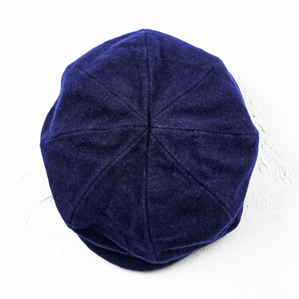 KAPITAL 日本製 キャスケット ニュースボーイキャップ ネイビー インディゴ メルトン ウール duffle
