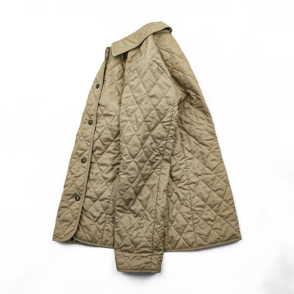 BURBERRY LONDON 英国製 キルティングジャケット L ベージュ 裏地ノバチェック 中綿 スナップボタン イングランド製