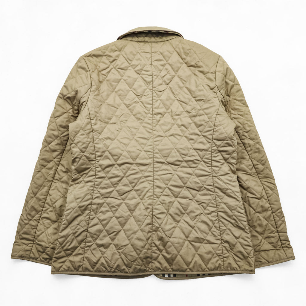 BURBERRY LONDON 英国製 キルティングジャケット L ベージュ 裏地ノバチェック 中綿 スナップボタン イングランド製