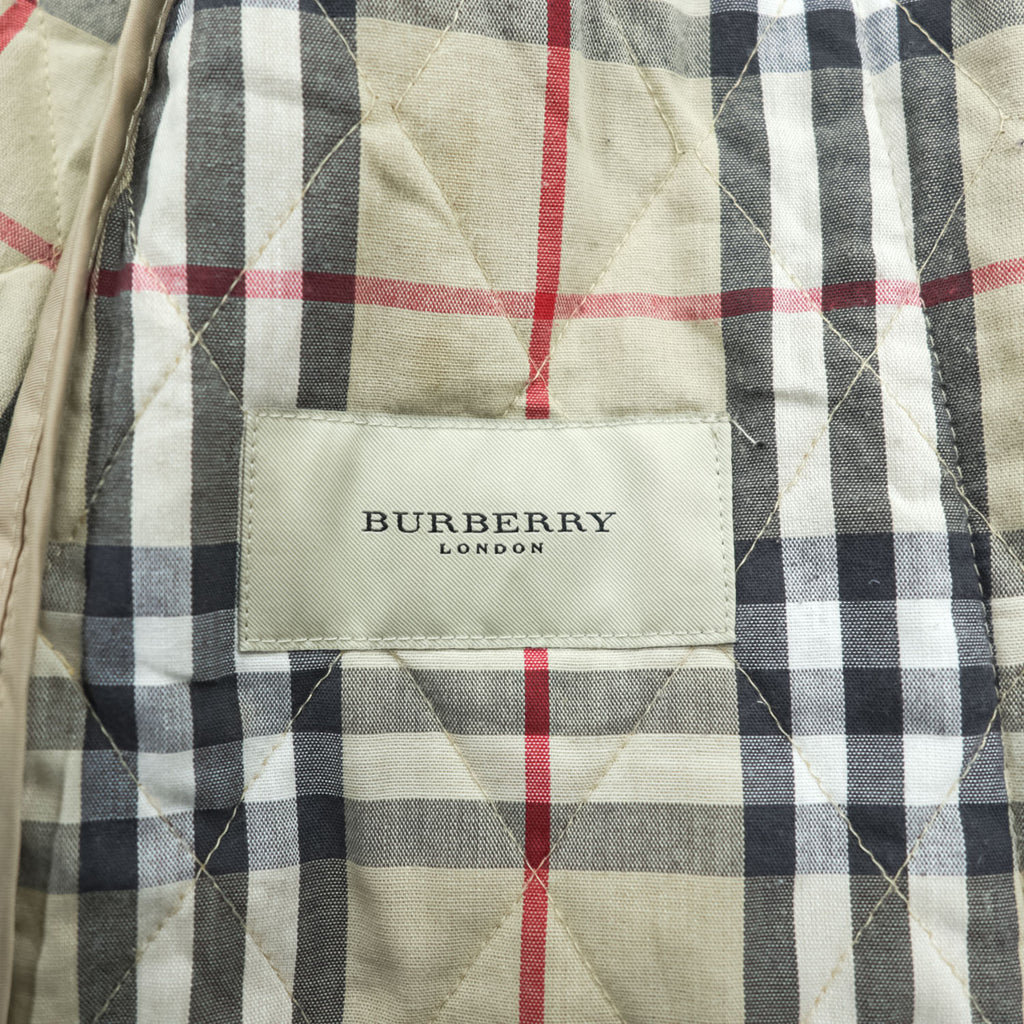 BURBERRY LONDON 英国製 キルティングジャケット L ベージュ 裏地ノバチェック 中綿 スナップボタン イングランド製