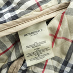 BURBERRY LONDON 英国製 キルティングジャケット L ベージュ 裏地ノバチェック 中綿 スナップボタン イングランド製