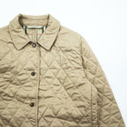 BURBERRY LONDON 英国製 キルティングジャケット L ベージュ 裏地ノバチェック 中綿 スナップボタン イングランド製