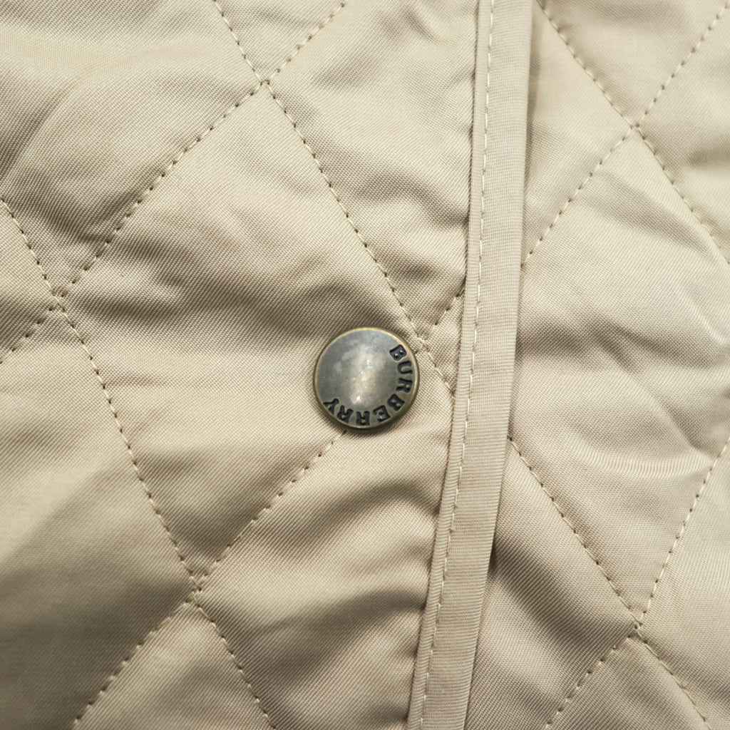 BURBERRY LONDON 英国製 キルティングジャケット L ベージュ 裏地ノバチェック 中綿 スナップボタン イングランド製