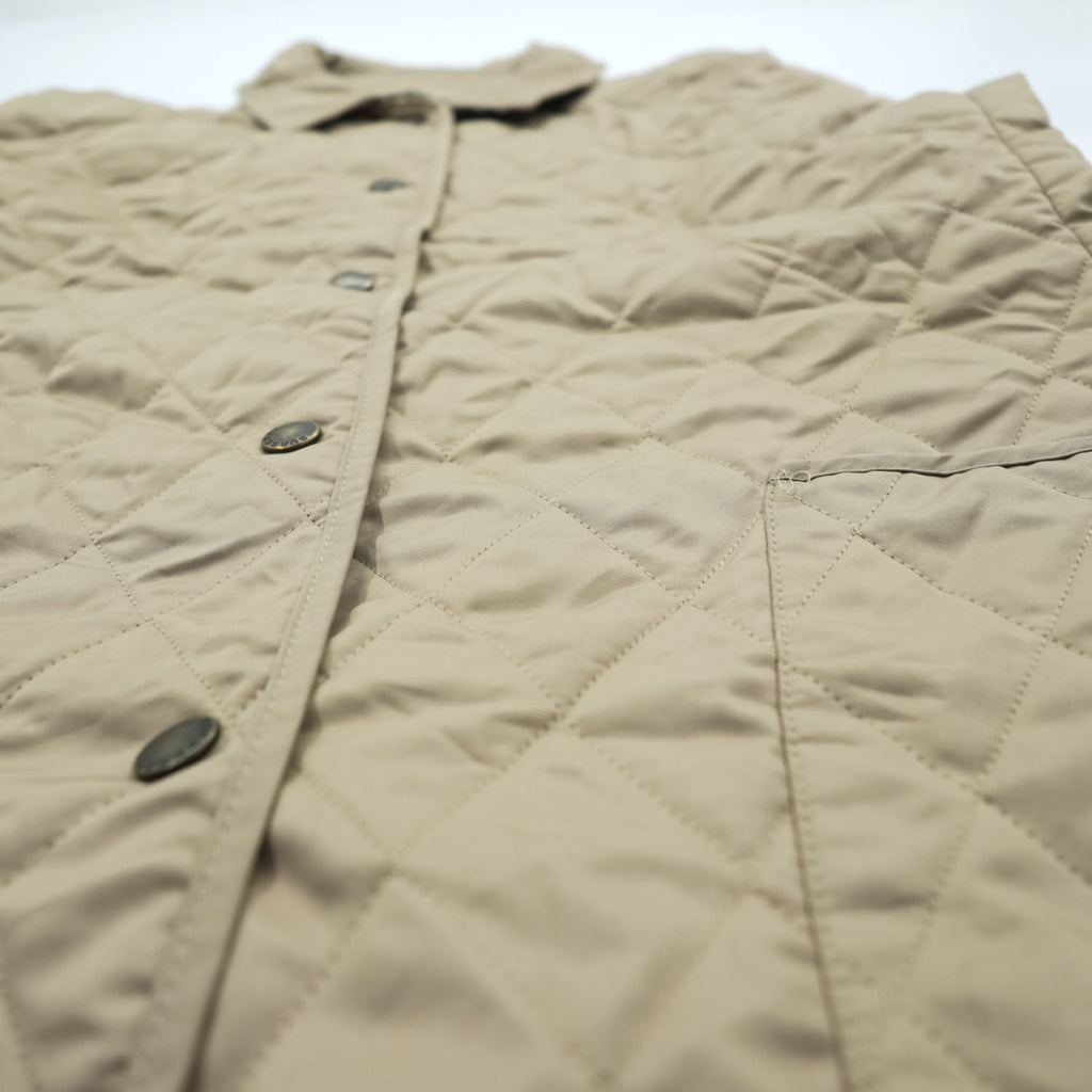 BURBERRY LONDON 英国製 キルティングジャケット L ベージュ 裏地ノバチェック 中綿 スナップボタン イングランド製