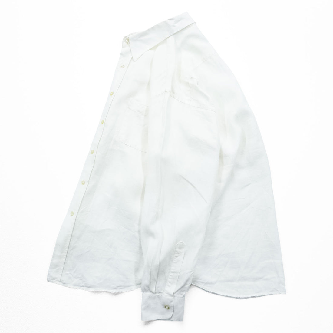 THE IRISH LINEN リネン 長袖シャツ XL ホワイト アイリッシュリネン 麻100% アイルランド製