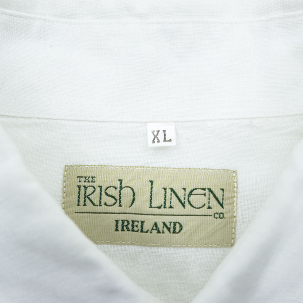 THE IRISH LINEN リネン 長袖シャツ XL ホワイト アイリッシュリネン 麻100% アイルランド製