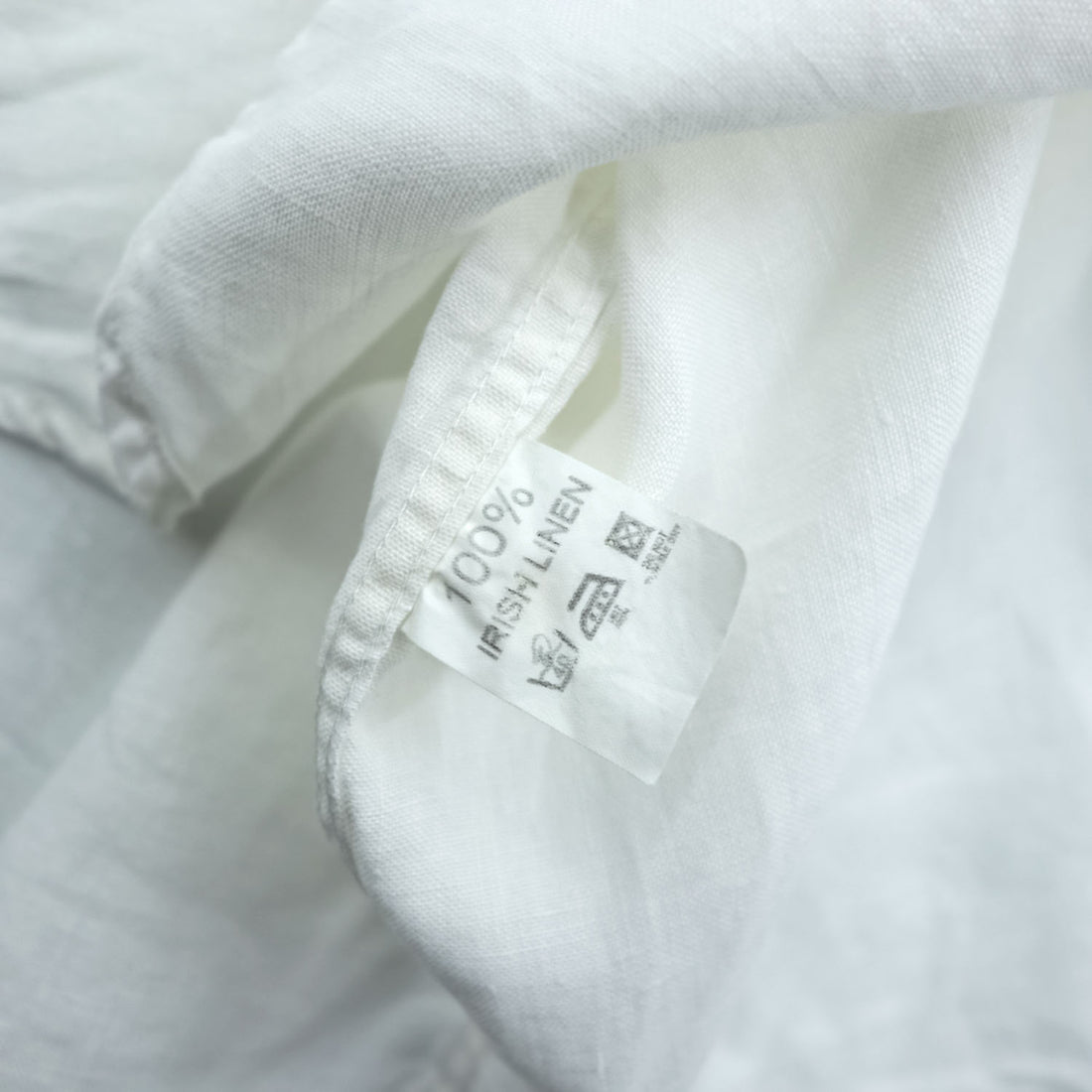 THE IRISH LINEN リネン 長袖シャツ XL ホワイト アイリッシュリネン 麻100% アイルランド製