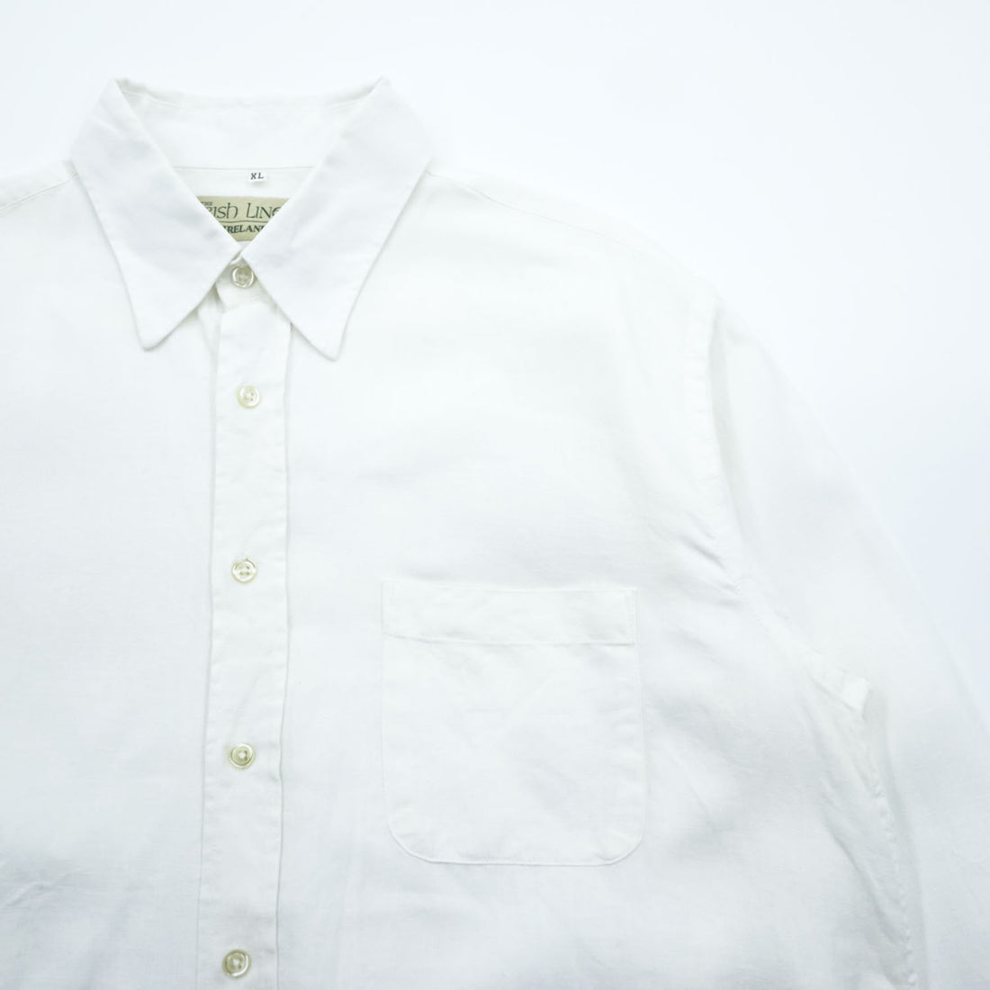 THE IRISH LINEN リネン 長袖シャツ XL ホワイト アイリッシュリネン 麻100% アイルランド製