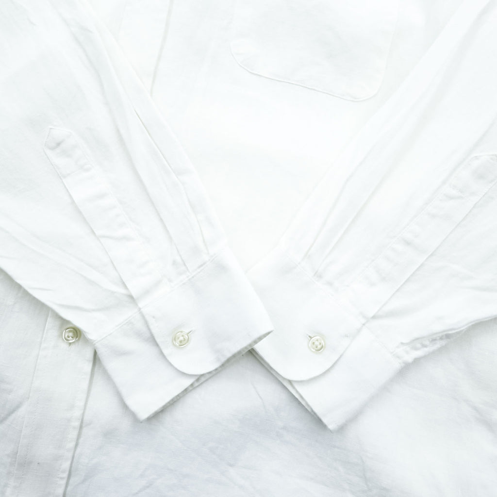 THE IRISH LINEN リネン 長袖シャツ XL ホワイト アイリッシュリネン 麻100% アイルランド製