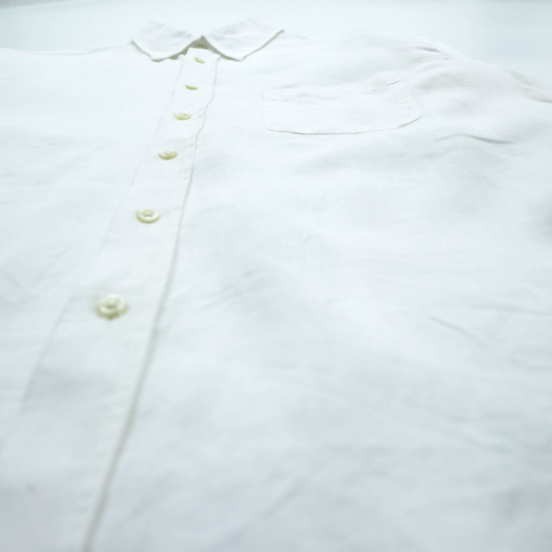 THE IRISH LINEN リネン 長袖シャツ XL ホワイト アイリッシュリネン 麻100% アイルランド製