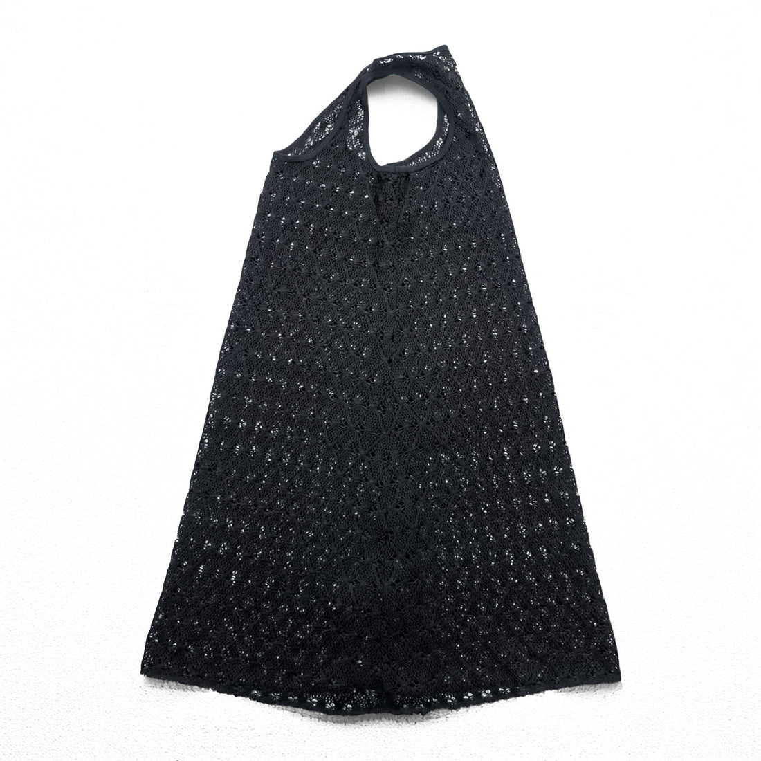 Denim & Supply Ralph Lauren Crochet Knit Tank Dress Black Sleeveless Mesh Boho Size S