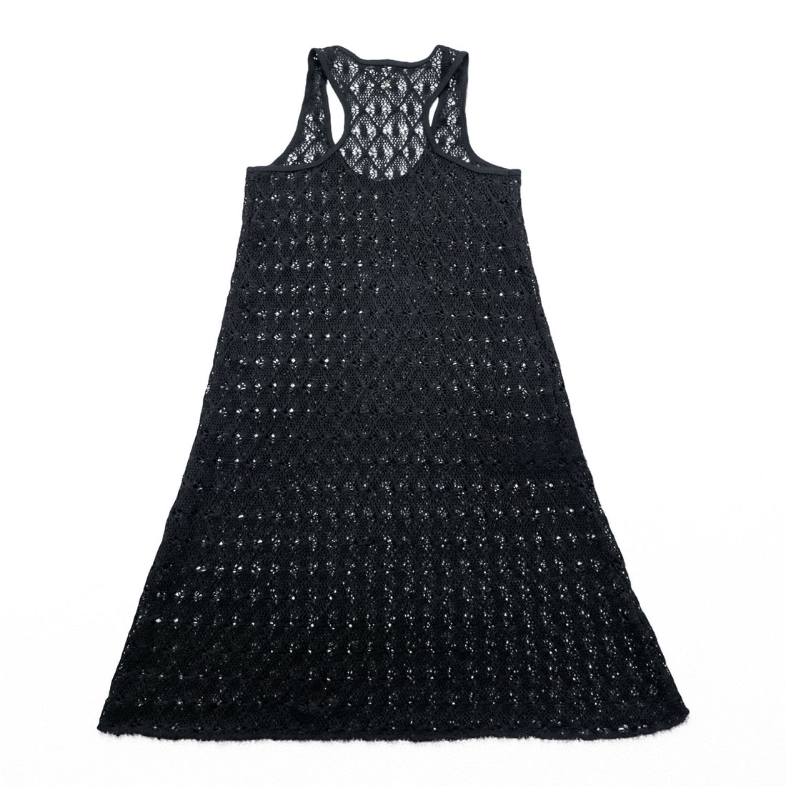 Denim & Supply Ralph Lauren Crochet Knit Tank Dress Black Sleeveless Mesh Boho Size S