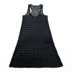 Denim & Supply Ralph Lauren Crochet Knit Tank Dress Black Sleeveless Mesh Boho Size S